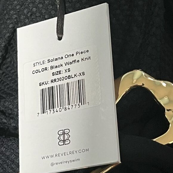 NWT Revel Rey Solana Waffle Knit Belted Halter One Piece Swimsuit XS - Picture 8 of 10